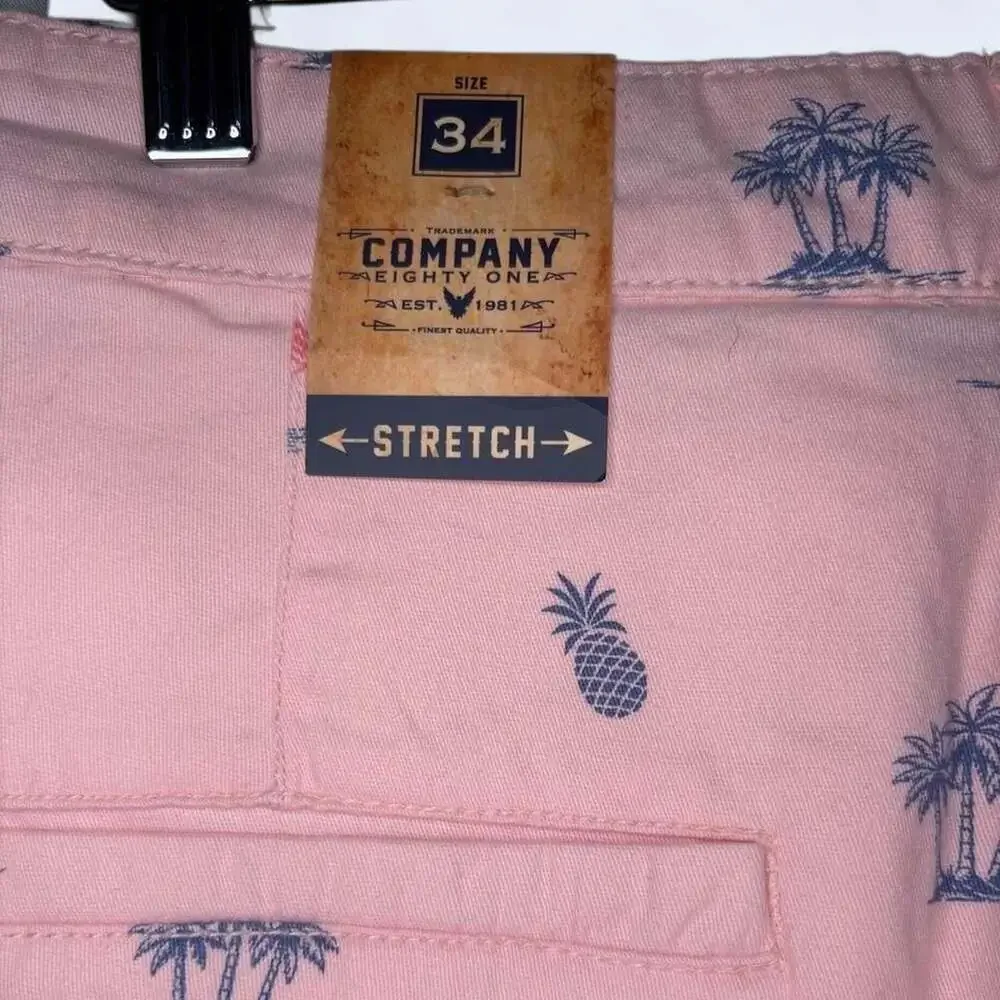Company Eighty One Tropical Print Stretch Shorts Pink Size 34